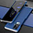 Coque Luxe Aluminum Metal Housse Etui pour Vivo X50 Pro 5G Argent et Bleu