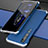 Coque Luxe Aluminum Metal Housse Etui pour Xiaomi Mi 10 Argent et Bleu