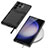 Coque Luxe Cuir et Plastique Housse Etui Mat AC1 pour Samsung Galaxy S23 Ultra 5G Noir Petit