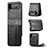 Coque Luxe Cuir et Plastique Housse Etui Mat H03 pour Samsung Galaxy Z Flip3 5G Noir