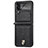 Coque Luxe Cuir et Plastique Housse Etui Mat R05 pour Samsung Galaxy Z Flip4 5G Noir