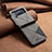 Coque Luxe Cuir et Plastique Housse Etui Mat S01 pour Samsung Galaxy Z Flip4 5G Gris