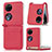 Coque Luxe Cuir et Plastique Housse Etui Mat SD1 pour Huawei Pocket S Rouge