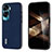 Coque Luxe Cuir Housse Etui BH3 pour Huawei Honor 90 Lite 5G Bleu Royal