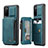 Coque Luxe Cuir Housse Etui C01S pour Samsung Galaxy S20 5G Bleu