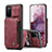 Coque Luxe Cuir Housse Etui C01S pour Samsung Galaxy S20 5G Rouge
