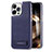 Coque Luxe Cuir Housse Etui JD1 pour Apple iPhone 15 Pro Bleu