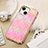 Coque Luxe Cuir Housse Etui LD4 pour Apple iPhone 15 Rose Rouge