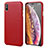 Coque Luxe Cuir Housse Etui pour Apple iPhone XR Rouge