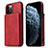 Coque Luxe Cuir Housse Etui R01 pour Apple iPhone 12 Pro Max Rouge