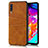 Coque Luxe Cuir Housse Etui R01 pour Samsung Galaxy A70S Orange Petit