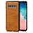 Coque Luxe Cuir Housse Etui R02 pour Samsung Galaxy S10 5G Orange