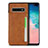 Coque Luxe Cuir Housse Etui R05 pour Samsung Galaxy S10 Plus Orange