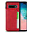 Coque Luxe Cuir Housse Etui R05 pour Samsung Galaxy S10 Plus Rouge