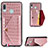 Coque Luxe Cuir Housse Etui S01D pour Samsung Galaxy A20 Or Rose