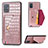 Coque Luxe Cuir Housse Etui S01D pour Samsung Galaxy A51 4G Or Rose