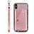 Coque Luxe Cuir Housse Etui S02D pour Samsung Galaxy M11 Or Rose