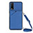 Coque Luxe Cuir Housse Etui Y01B pour Vivo Y30g Bleu Petit