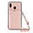 Coque Luxe Cuir Housse Etui Y02B pour Samsung Galaxy A20 Or Rose