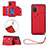 Coque Luxe Cuir Housse Etui Y03B pour Samsung Galaxy M02s Rouge