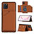 Coque Luxe Cuir Housse Etui Y04B pour Samsung Galaxy Note 10 Lite Marron