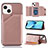 Coque Luxe Cuir Housse Etui Y05B pour Apple iPhone 14 Or Rose