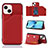 Coque Luxe Cuir Housse Etui Y05B pour Apple iPhone 14 Rouge
