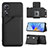 Coque Luxe Cuir Housse Etui YB1 pour Oppo A17 Noir