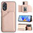 Coque Luxe Cuir Housse Etui YB1 pour Oppo A17 Or Rose