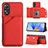 Coque Luxe Cuir Housse Etui YB1 pour Oppo A17 Rouge