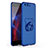 Coque Plastique Housse Etui Rigide Mat avec Support Bague Anneau A01 pour Huawei P10 Bleu