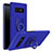 Coque Plastique Housse Etui Rigide Mat avec Support Bague Anneau A01 pour Samsung Galaxy Note 8 Bleu