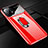 Coque Plastique Housse Etui Rigide Mat avec Support Bague Anneau Aimante Magnetique P01 pour Xiaomi Mi 11 Lite 4G Rouge
