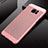 Coque Plastique Rigide Etui Housse Mailles Filet pour Samsung Galaxy S7 Edge G935F Or Rose