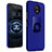 Coque Plastique Rigide Sables Mouvants et Support Bague Anneau pour Motorola Moto G5S Bleu