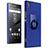 Coque Plastique Rigide Sables Mouvants et Support Bague Anneau pour Sony Xperia XA1 Ultra Bleu