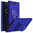 Coque Plastique Rigide Sables Mouvants et Support Bague Anneau pour Sony Xperia XZ1 Compact Bleu