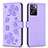 Coque Portefeuille Fleurs Livre Cuir Etui Clapet BF1 pour Oppo A77s Violet Petit