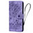 Coque Portefeuille Fleurs Livre Cuir Etui Clapet HF1 pour Huawei Honor 90 Lite 5G Violet