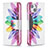 Coque Portefeuille Fleurs Livre Cuir Etui Clapet L01 pour Apple iPhone 14 Colorful