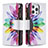 Coque Portefeuille Fleurs Livre Cuir Etui Clapet pour Apple iPhone 15 Pro Colorful