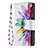 Coque Portefeuille Fleurs Livre Cuir Etui Clapet pour Apple iPhone 15 Pro Colorful Petit