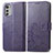 Coque Portefeuille Fleurs Livre Cuir Etui Clapet pour Motorola Moto E32 Violet