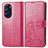 Coque Portefeuille Fleurs Livre Cuir Etui Clapet pour Motorola Moto Edge Plus (2022) 5G Rouge