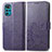 Coque Portefeuille Fleurs Livre Cuir Etui Clapet pour Motorola Moto G22 Violet