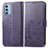 Coque Portefeuille Fleurs Livre Cuir Etui Clapet pour Motorola Moto G51 5G Violet