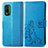 Coque Portefeuille Fleurs Livre Cuir Etui Clapet pour Nokia XR21 Bleu