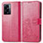 Coque Portefeuille Fleurs Livre Cuir Etui Clapet pour Oppo A56S 5G Rouge