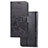 Coque Portefeuille Fleurs Livre Cuir Etui Clapet pour Samsung Galaxy A20 SC-02M SCV46 Noir