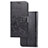 Coque Portefeuille Fleurs Livre Cuir Etui Clapet pour Samsung Galaxy S20 Plus Noir